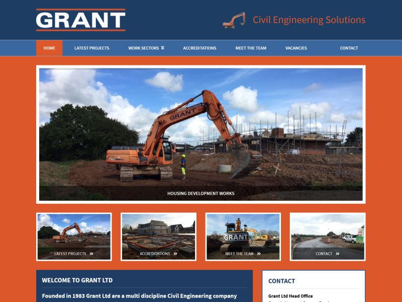 Grant Ltd - Civil Engineers specialising in deep excavation, ground support and renewable energy schemes.