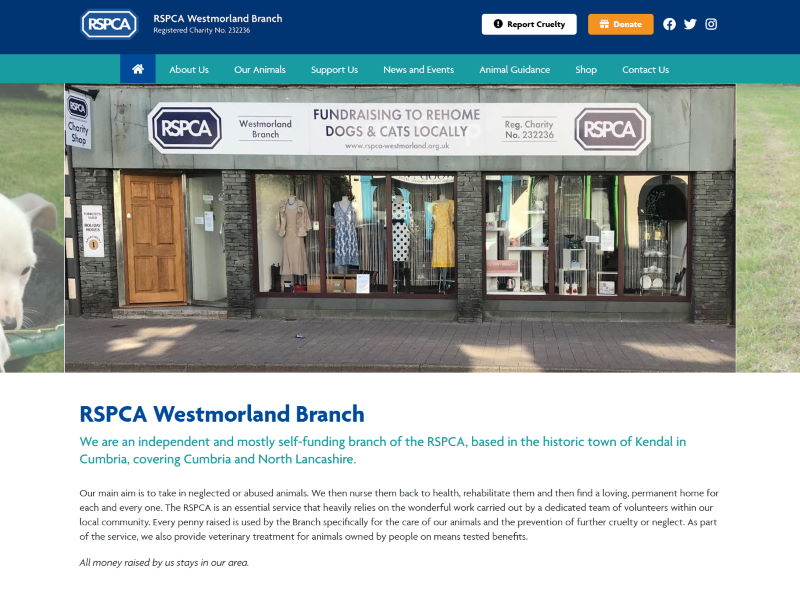 RSPCA Westmorland Branch - RSPCA Westmorland Branch based in Kendal.