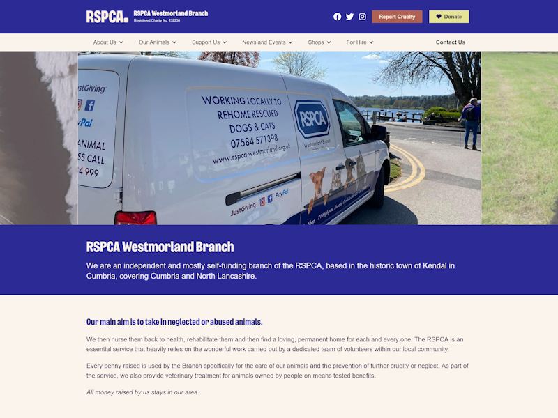 RSPCA Westmorland Branch - RSPCA Westmorland Branch based in Kendal.