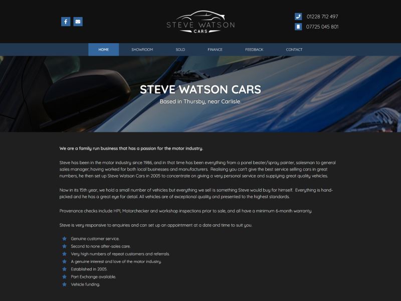 Steve Watson Cars - Car Sales based in Thursby, Carlisle