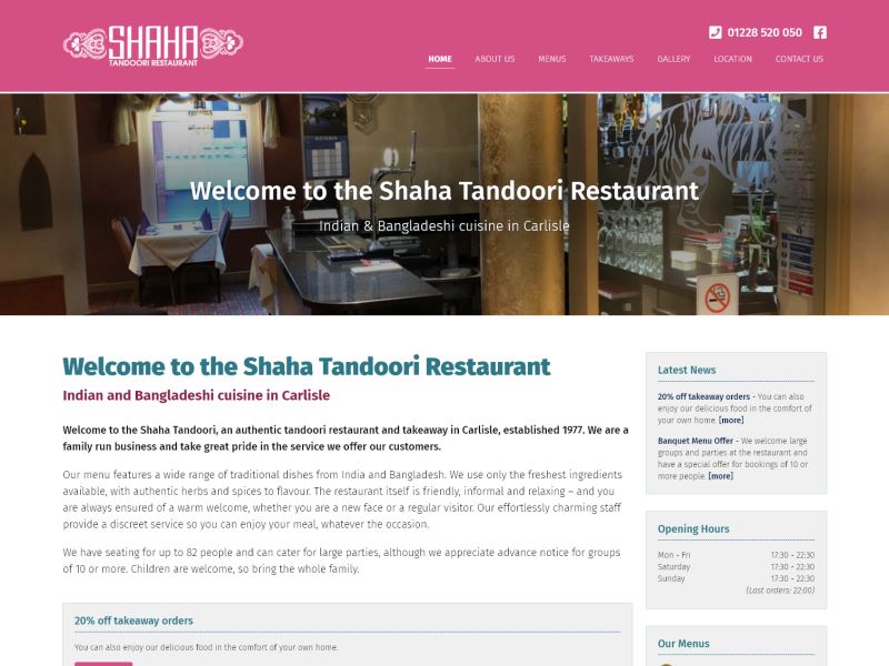 Shaha Tandoori Restaurant - Indian and Bangladeshi cuisine in Carlisle