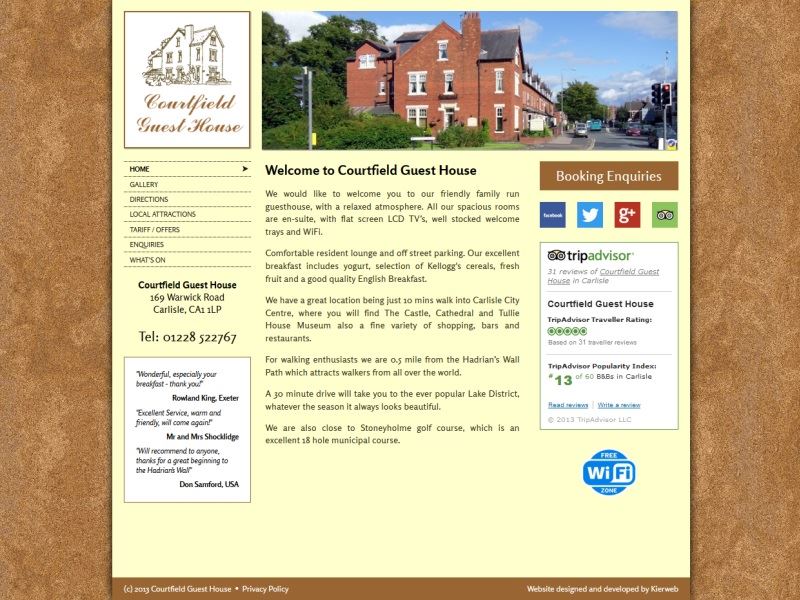 Courtfield Guest House - Friendly family run Bed & Breakfast in Carlisle